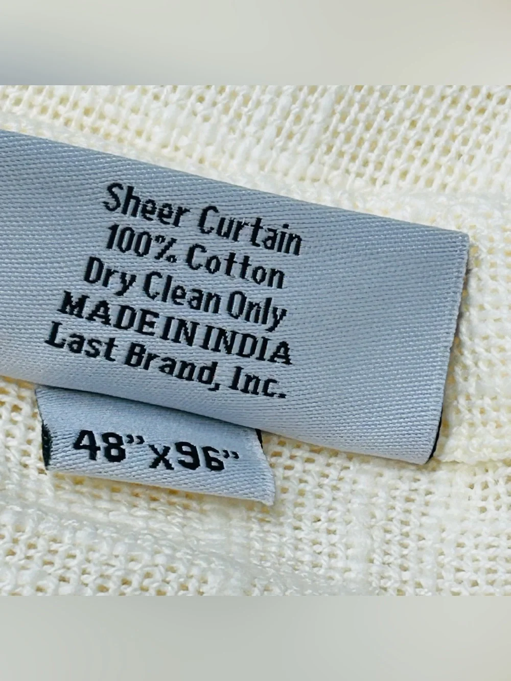QUINCE Set Of 2 48x96 Cotton Sheer Curtains Ivory 0378
